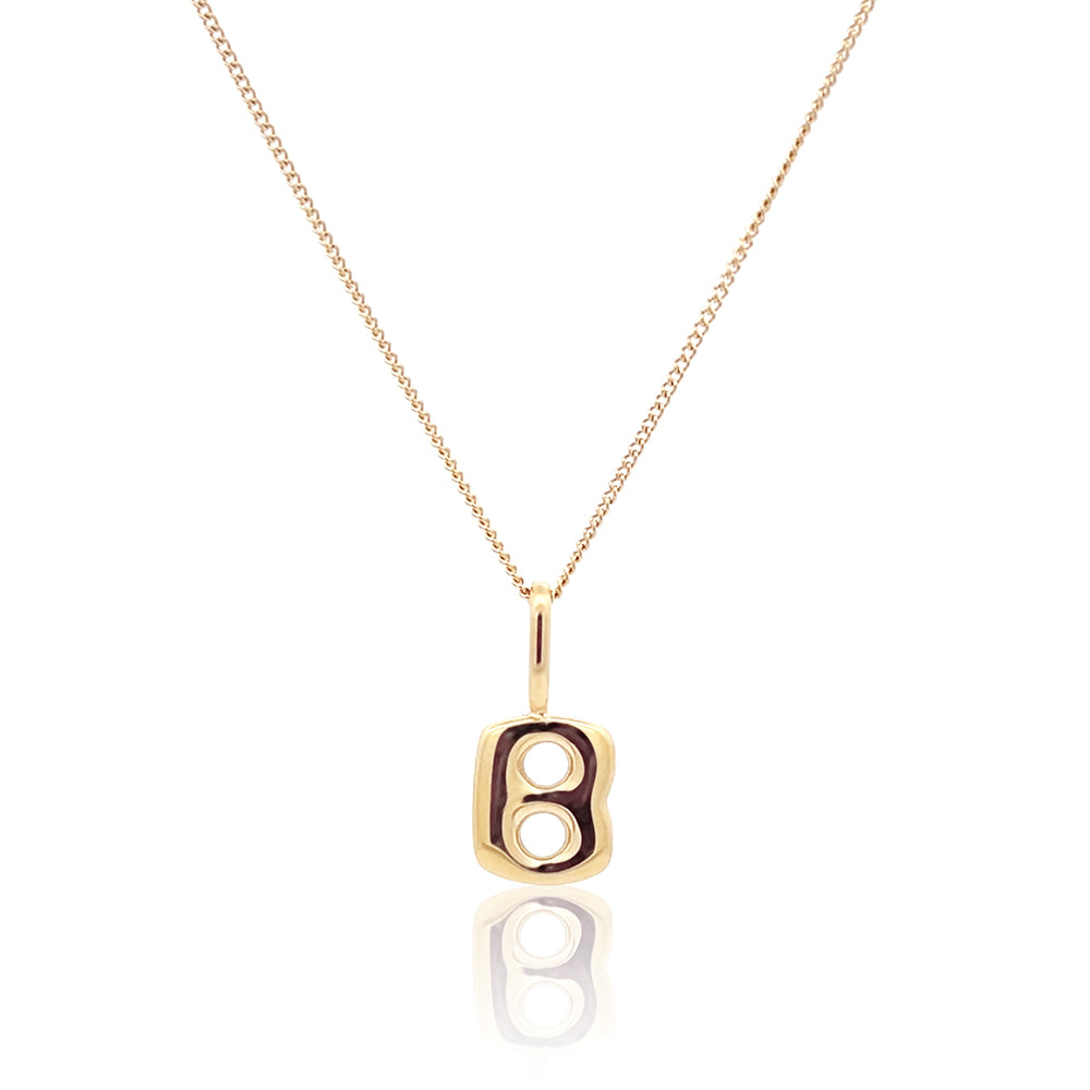 Initial Necklace Bubble Gold
