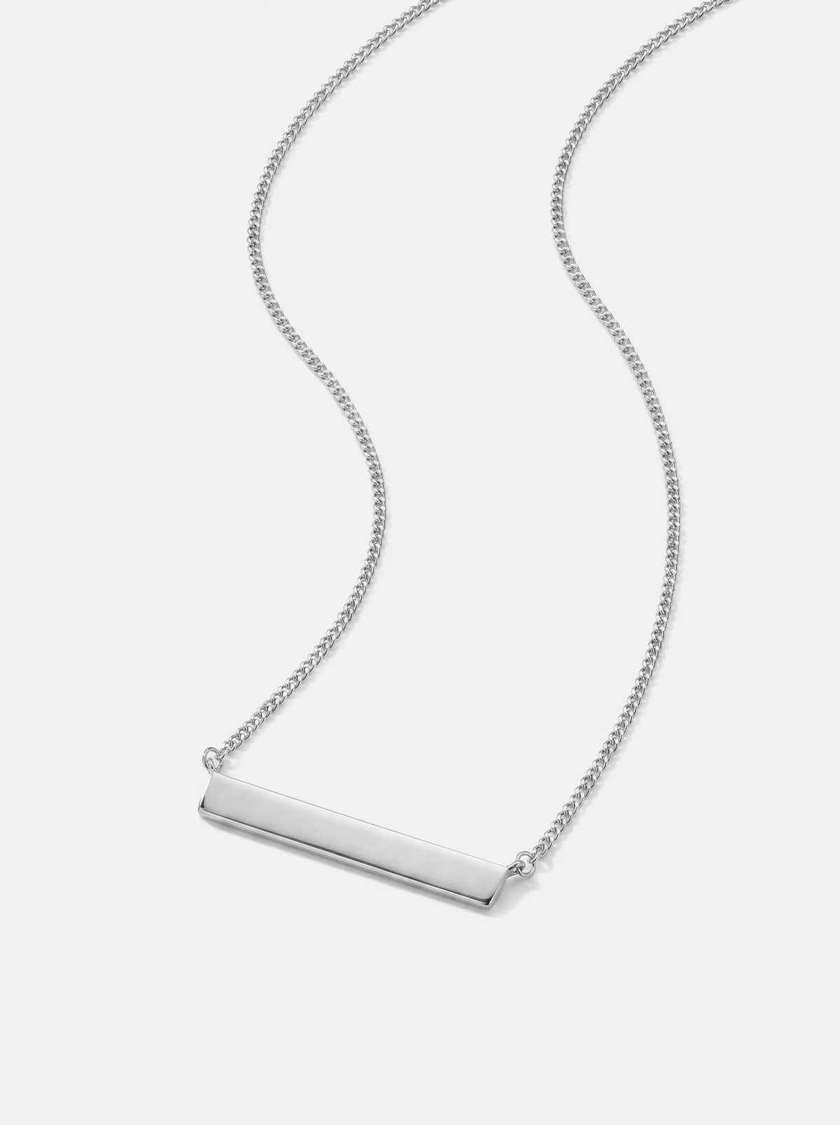 Terra Stone &amp; Bar Necklace Stack Silver