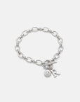 Initial & Birthstone Bracelet Silver