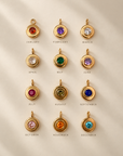 Initial & Birthstone Bracelet Gold