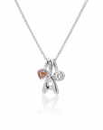 Initial Bubble Necklace - Two Birthstones Silver