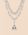 Bubble Initial Stack Silver