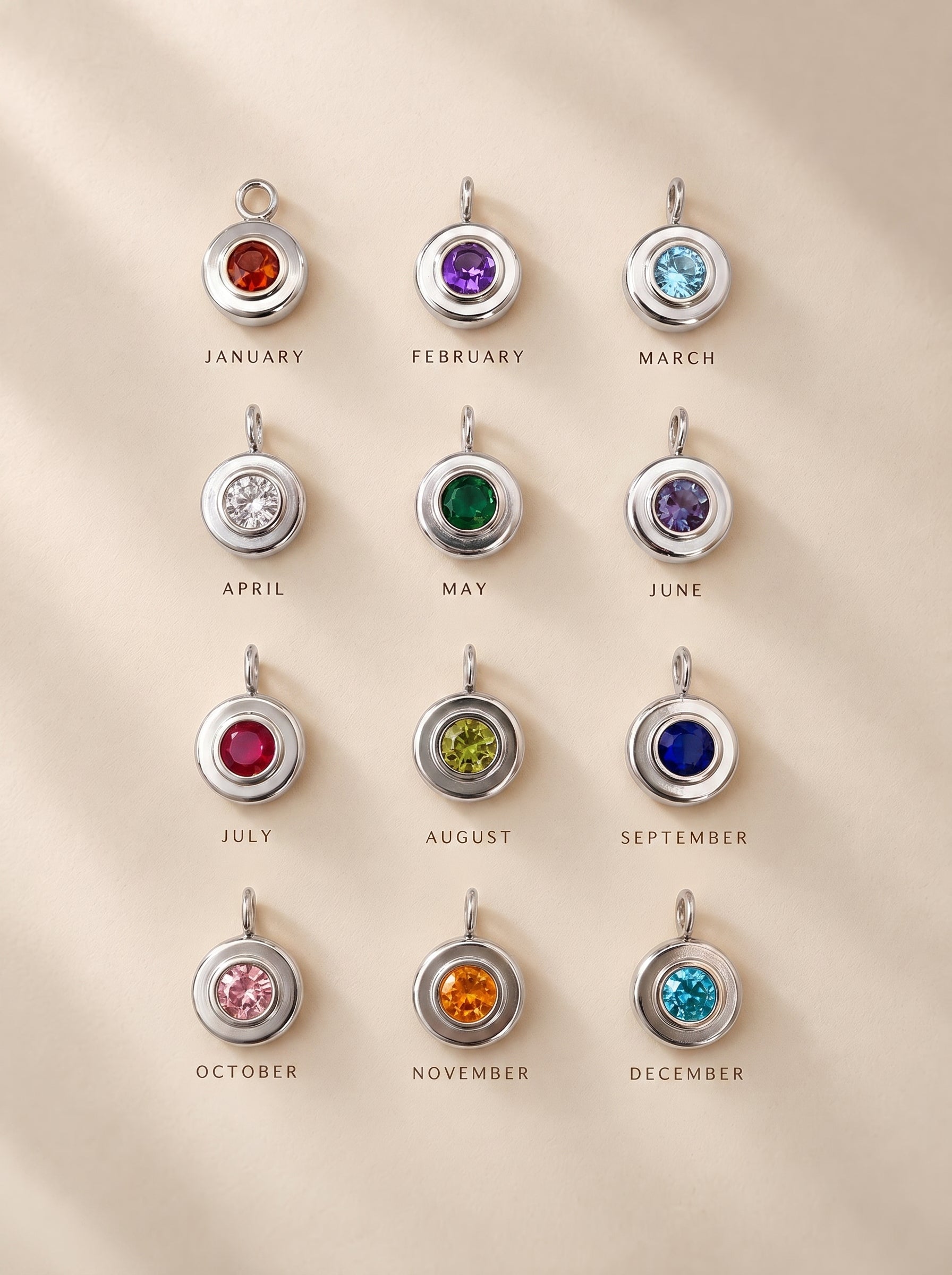 Initial &amp; Birthstone Bracelet Silver
