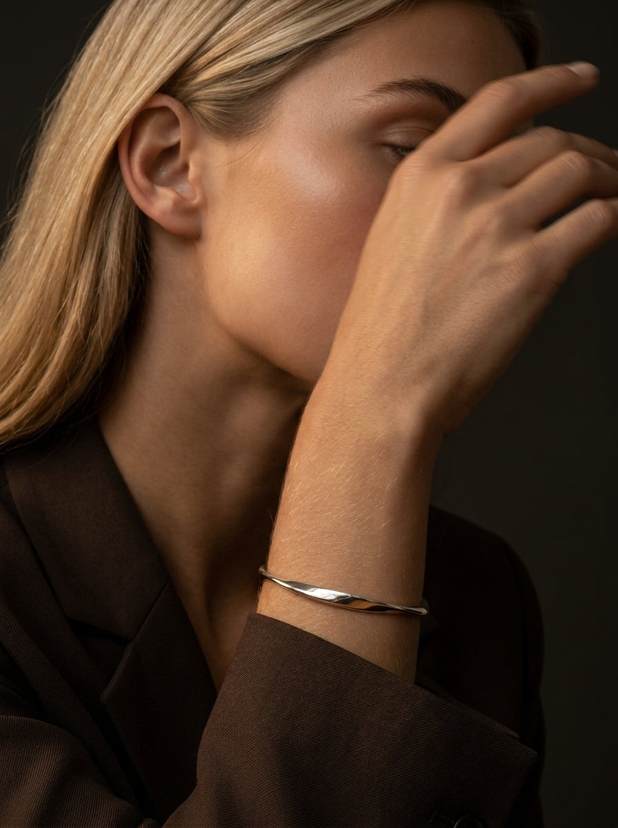 Camille Twist Bangle Silver