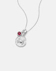 Cancer Coin Necklace With Your Birthstone Silver