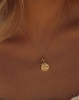 Capricorn Coin Necklace With Your Birthstone Gold