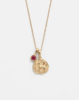 Capricorn Coin Necklace With Your Birthstone Gold