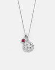 Capricorn Coin Necklace With Your Birthstone Silver