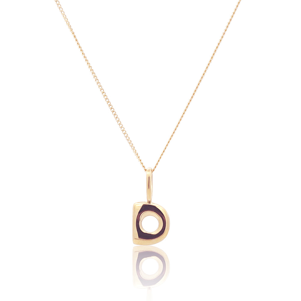 Initial Necklace Bubble Gold