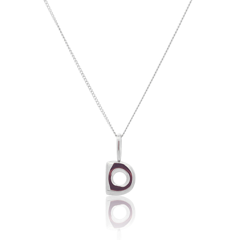 Initial Necklace Bubble Silver