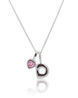 Initial Necklace Bubble With Your Birthstone Silver A-Z