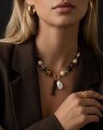 Drift Stone Necklace Gold
