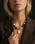 Drift Stone Necklace Gold