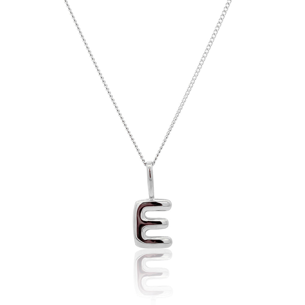 Initial Necklace Bubble Silver