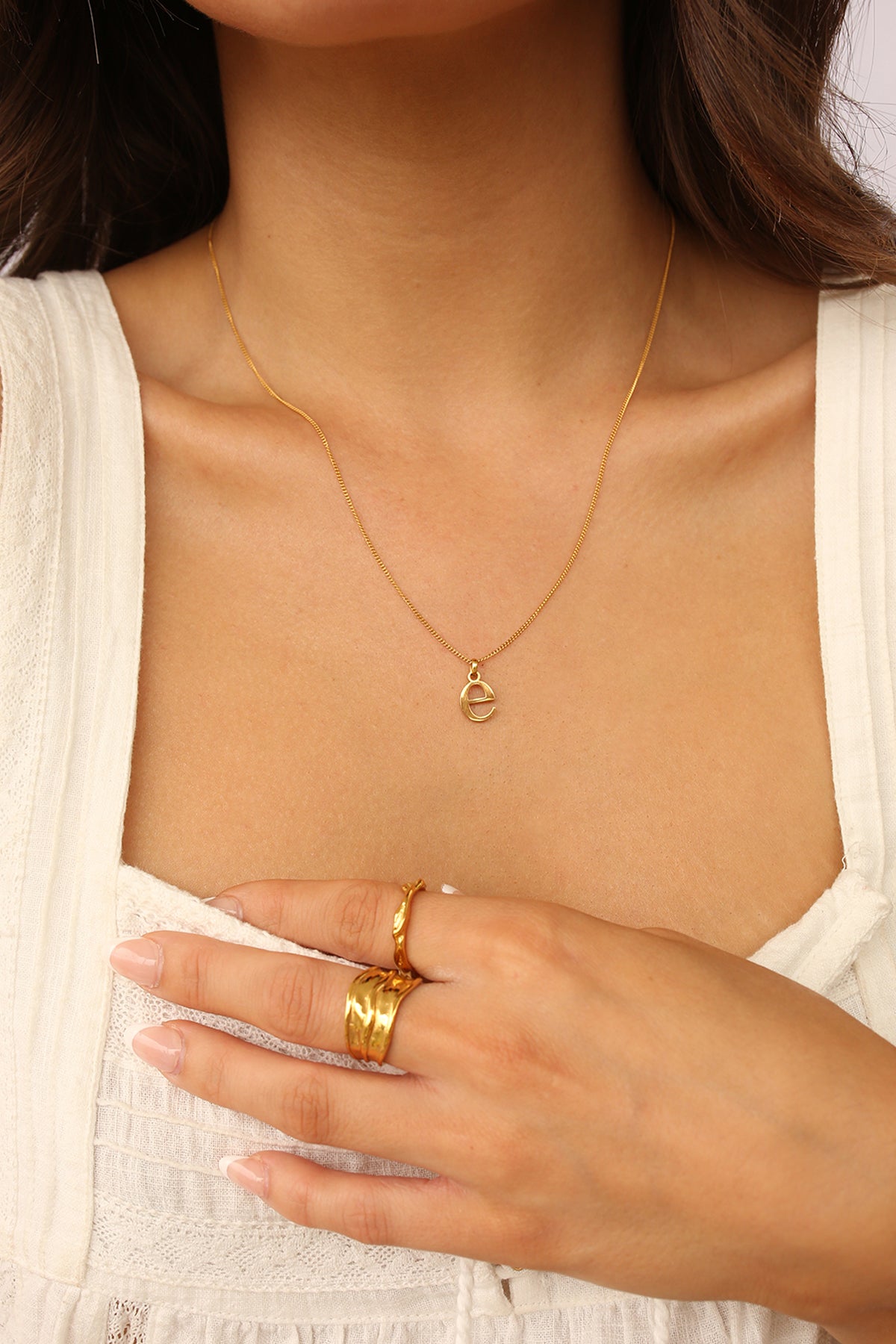 Initial Necklace Lower Case Gold A-Z