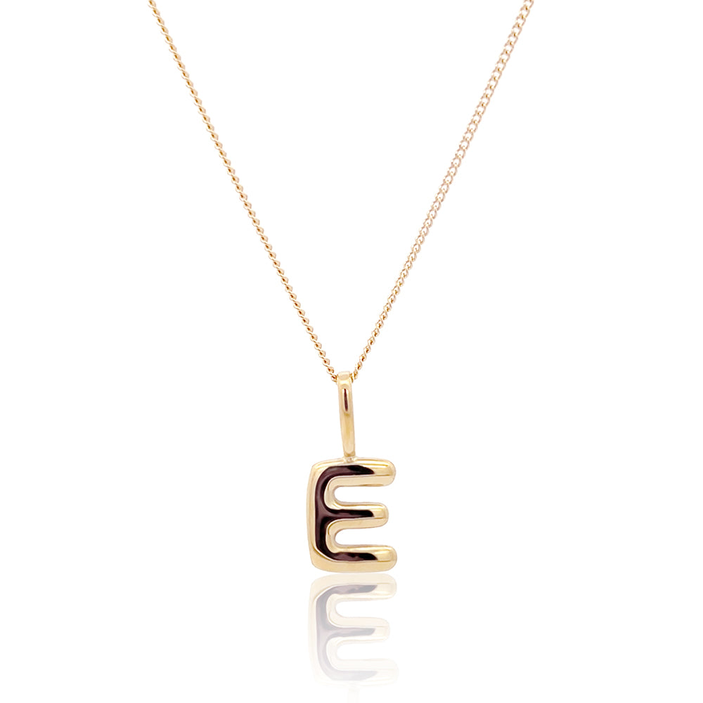 Initial Necklace Bubble Gold