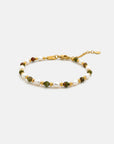 Epidote & Pearl Bracelet Gold