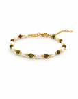 Epidote & Pearl Bracelet Gold