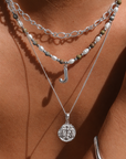 The Epidote Initial & Zodiac Stack Silver