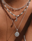 The Epidote Initial & Zodiac Stack Silver