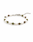 Epidote & Pearl Bracelet Silver