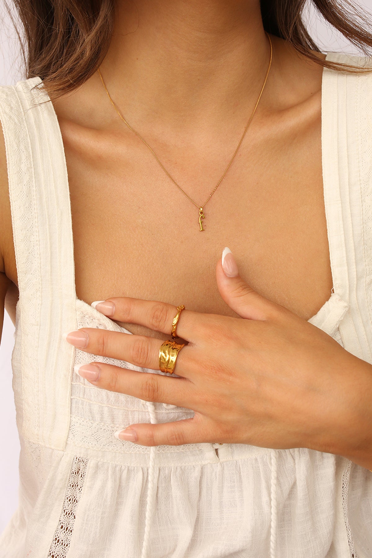 Initial Necklace Lower Case Gold A-Z