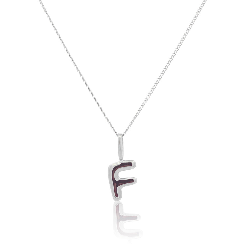 Initial Necklace Bubble Silver