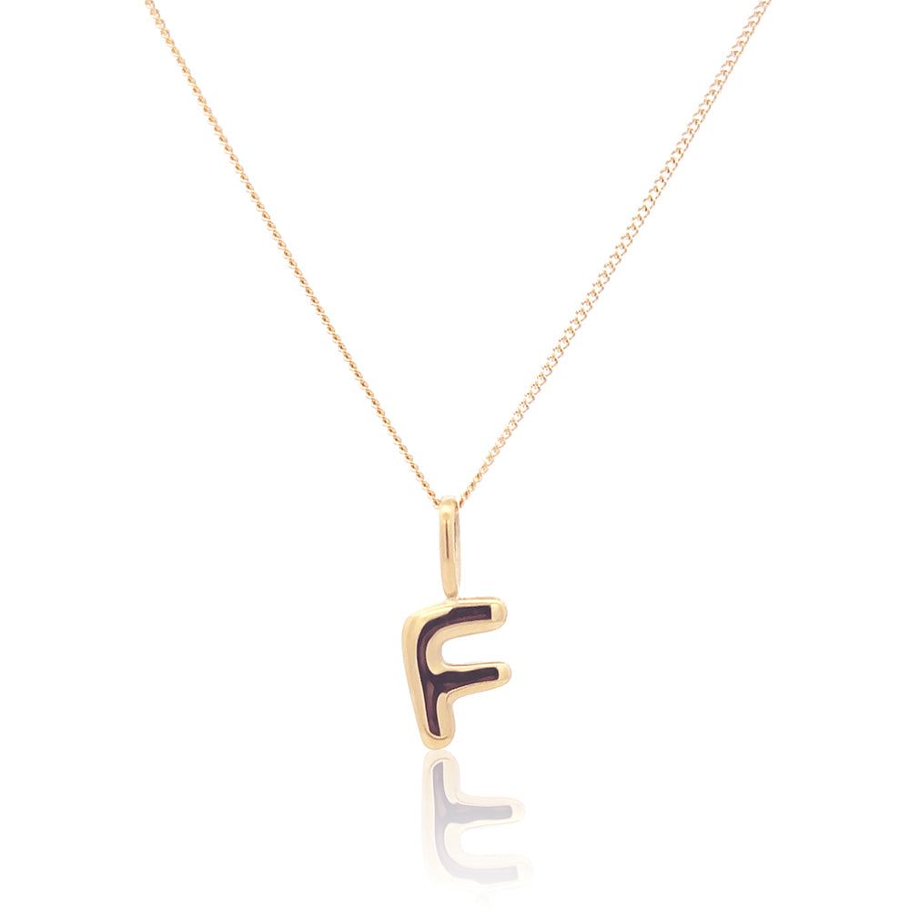 Initial Necklace Bubble Gold