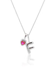 Initial Necklace Bubble With Your Birthstone Silver A-Z