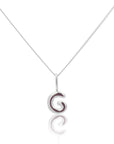 Initial Necklace Bubble Silver