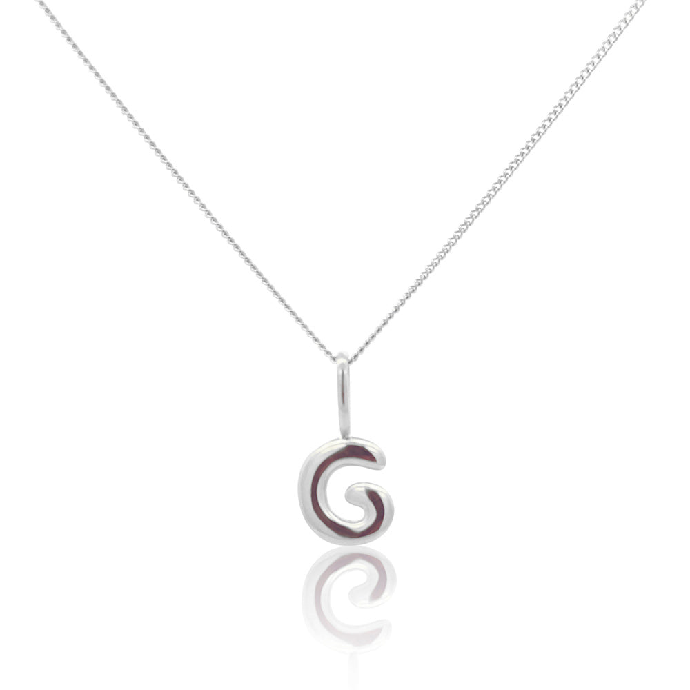 Initial Necklace Bubble Silver