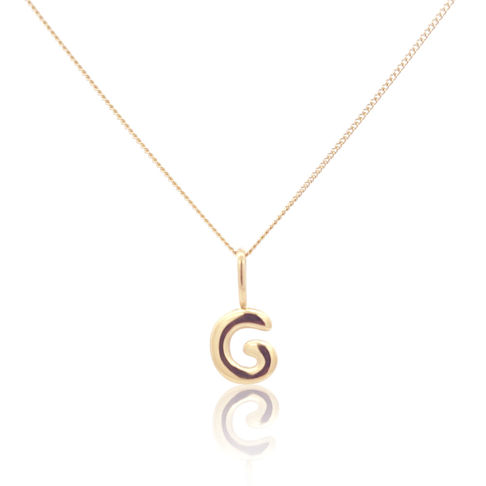 Initial Necklace Bubble Gold