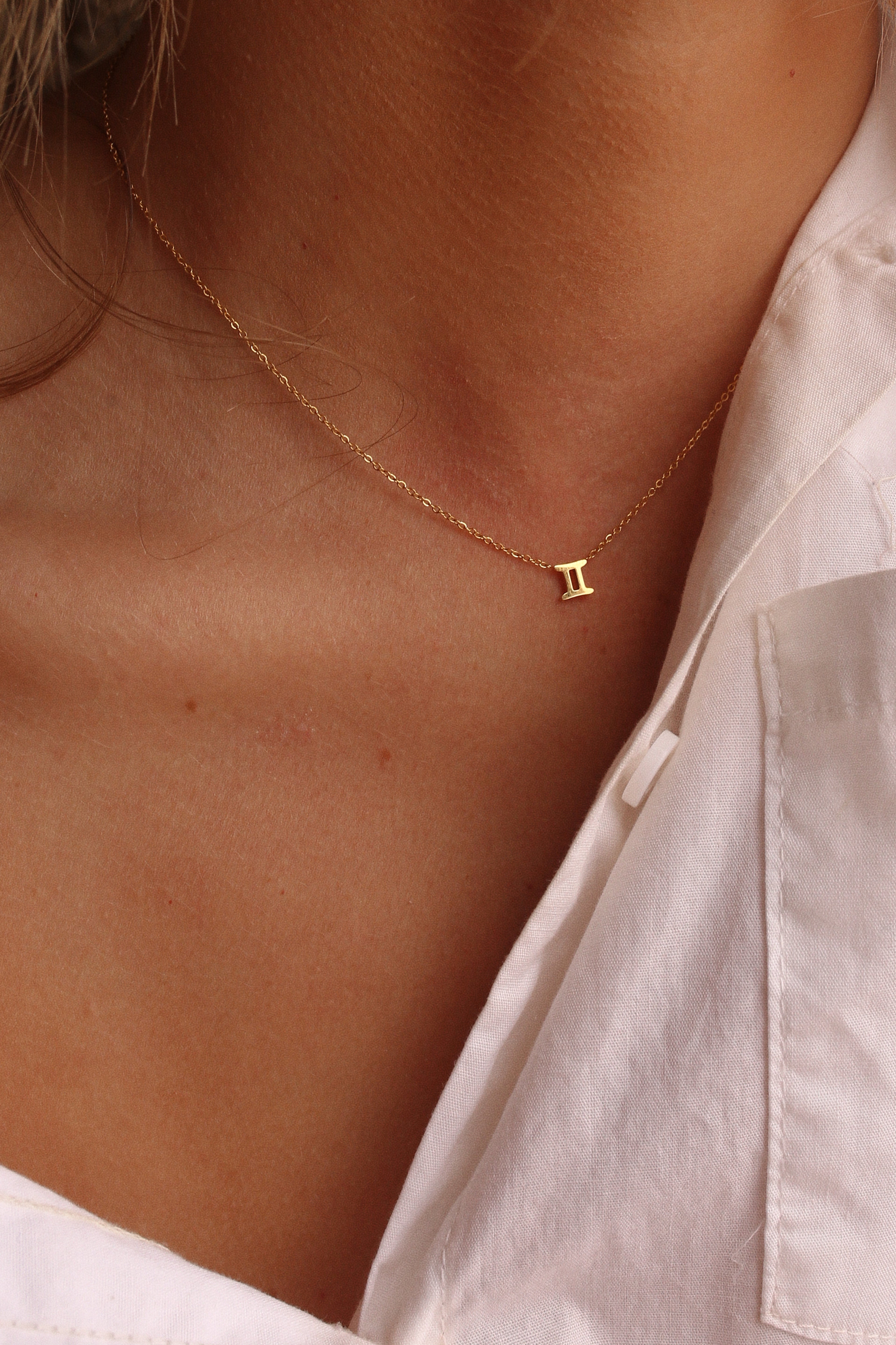 Petite Gemini Choker Necklace Gold