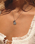 Gemini Coin Necklace With Your Birthstone Silver