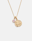 Gemini Coin Necklace With Your Birthstone Gold