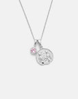 Gemini Coin Necklace With Your Birthstone Silver