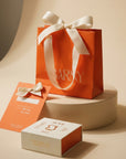 Beautifully Wrapped and ready to Gift in our Signature Gift Bag, Card, and Jewellery Box.