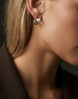 Hazel Pearl Earrings Silver