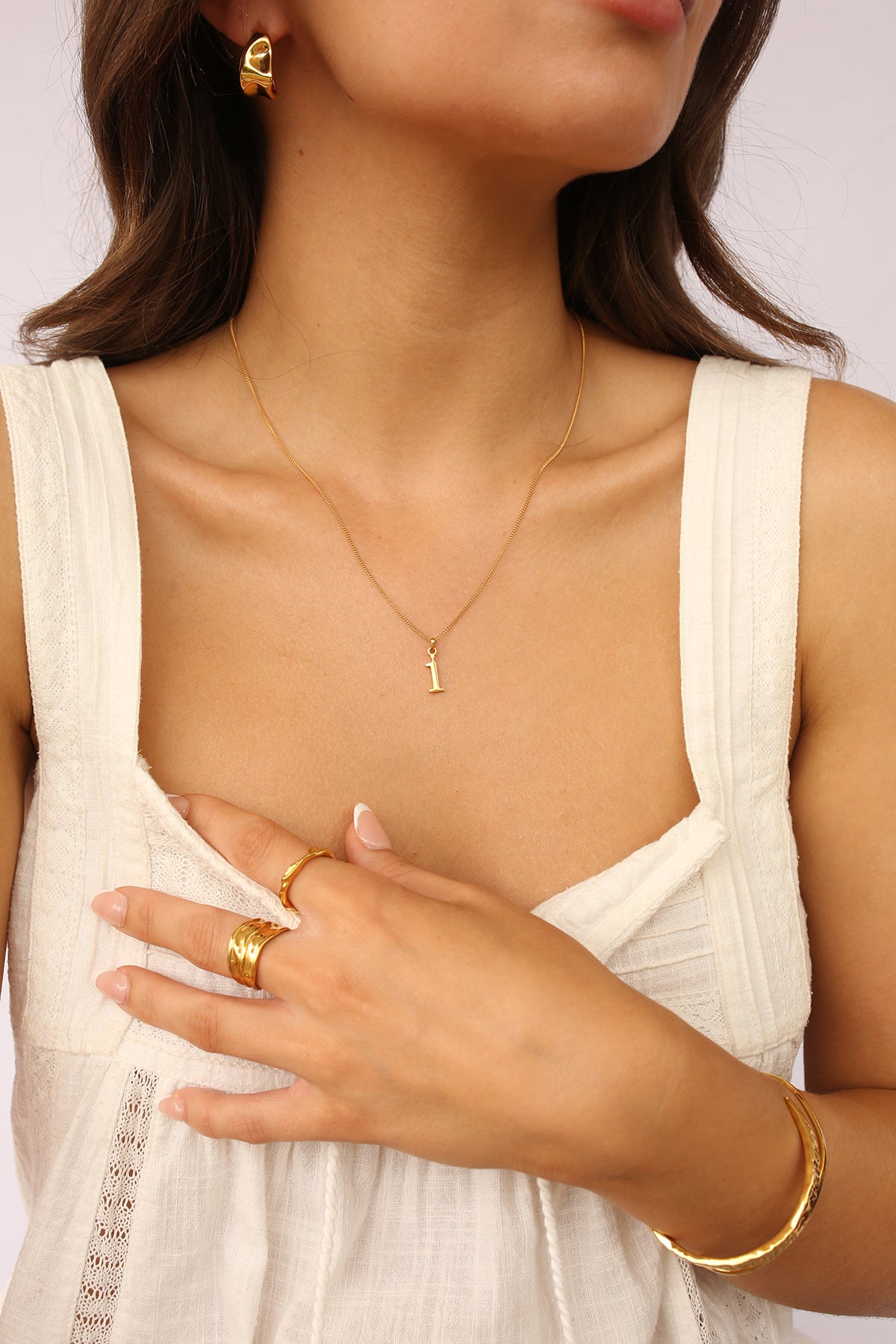 Initial Necklace Lower Case Gold A-Z