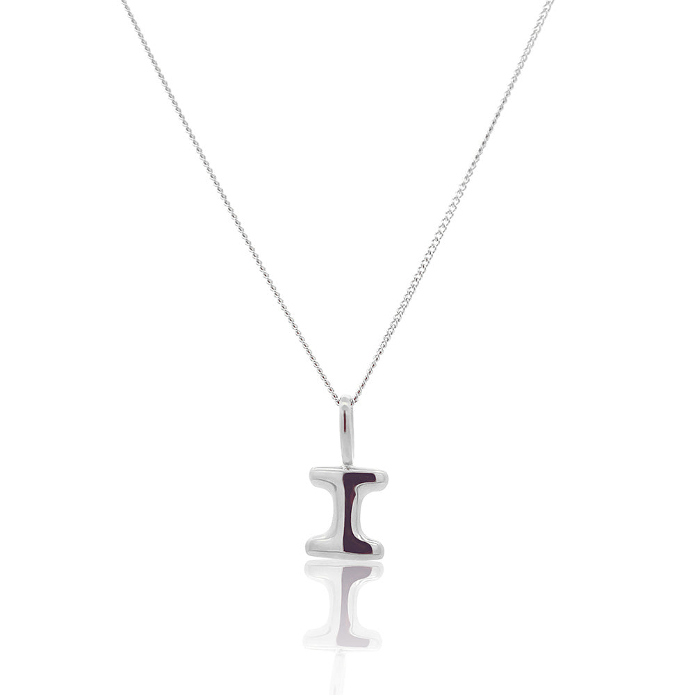 Initial Necklace Bubble Silver