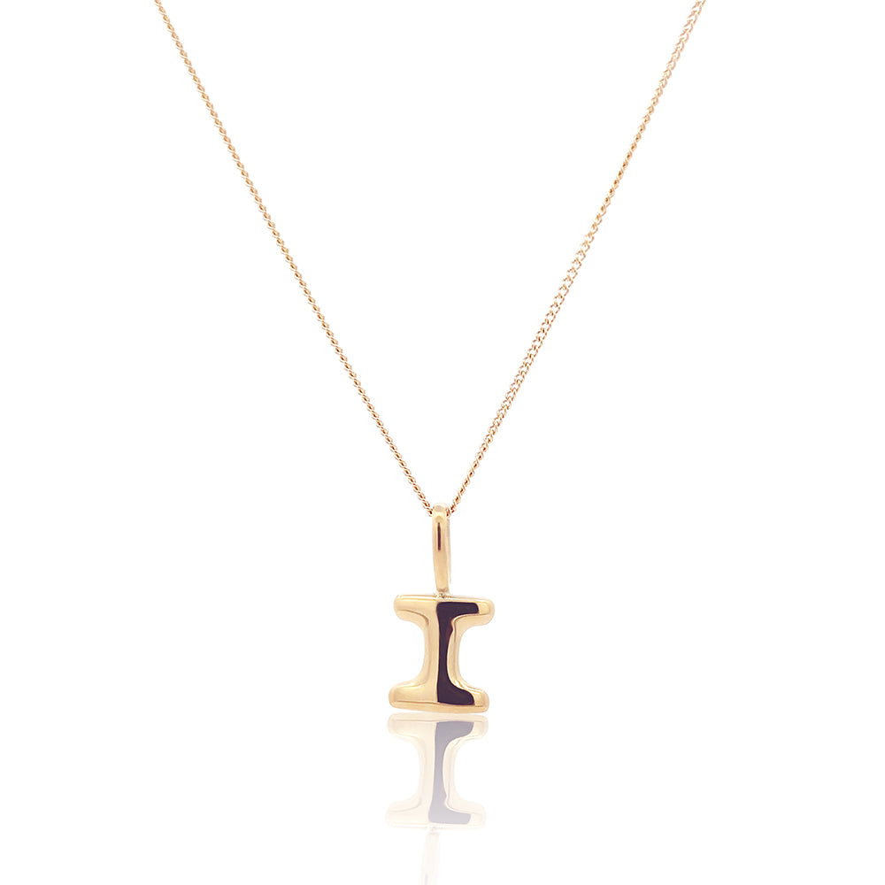 Initial Necklace Bubble Gold
