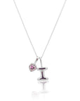 Initial Necklace Bubble With Your Birthstone Silver A-Z