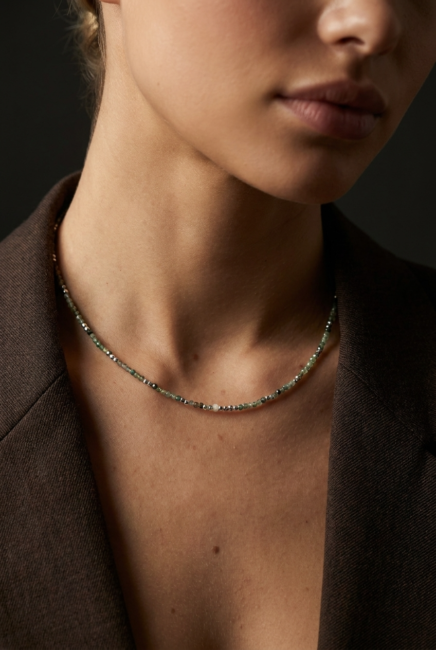 Indian Agate Petite Choker Silver