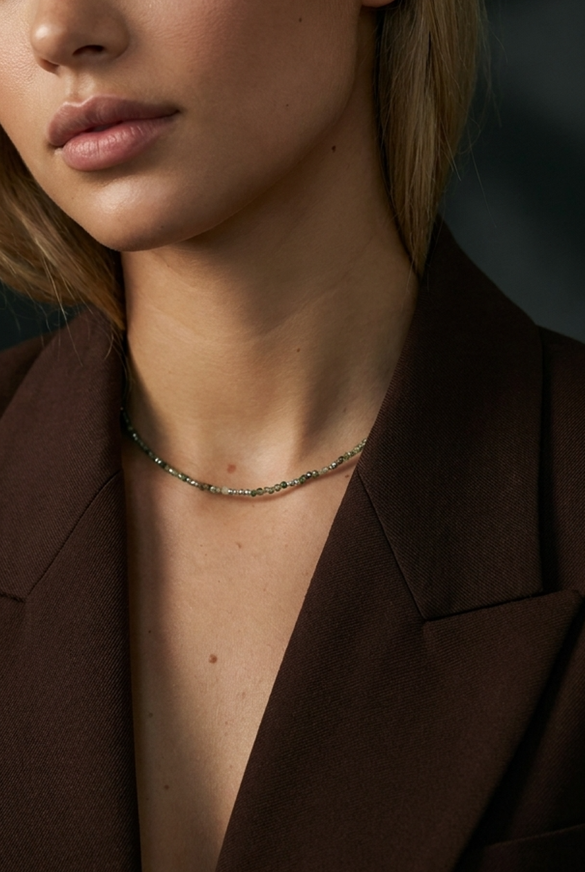 Indian Agate Petite Choker Silver