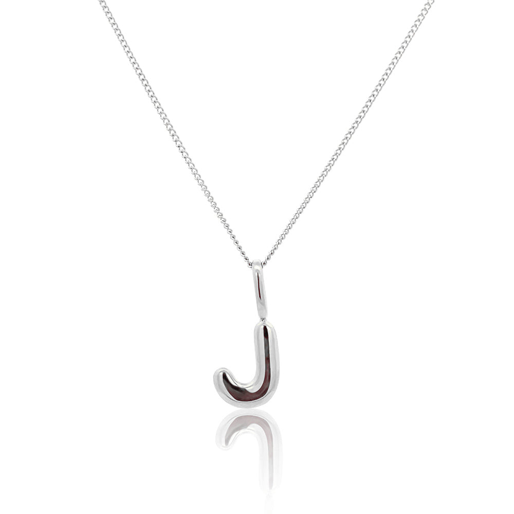 Initial Necklace Bubble Silver