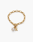 Jessa Initial Latch & Lock Bracelet Gold