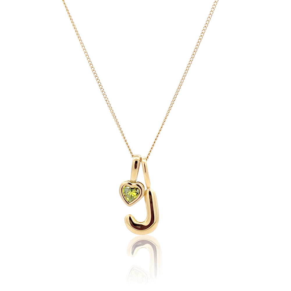 Initial Necklace Bubble With Your Birthstone A-Z