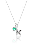 Initial Necklace Bubble With Your Birthstone Silver A-Z