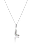 Initial Necklace Bubble Silver