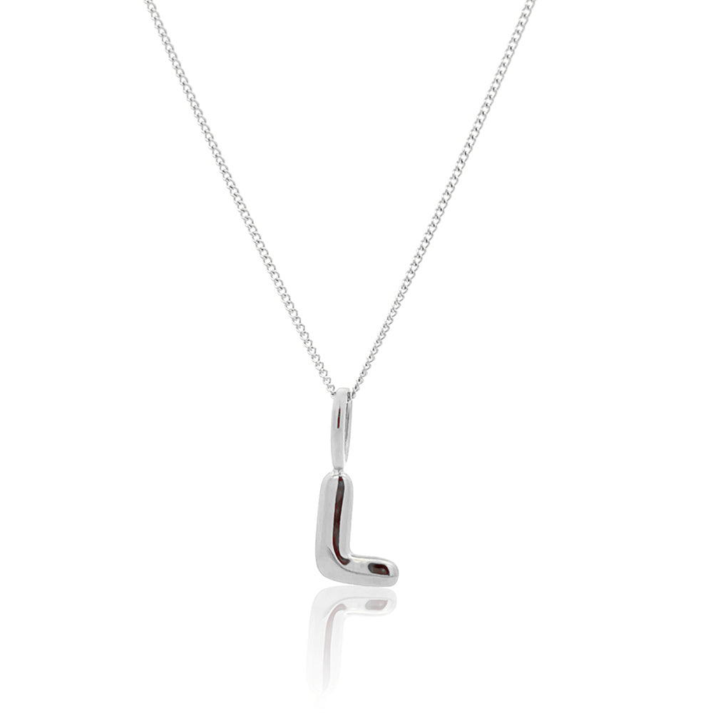 Initial Necklace Bubble Silver